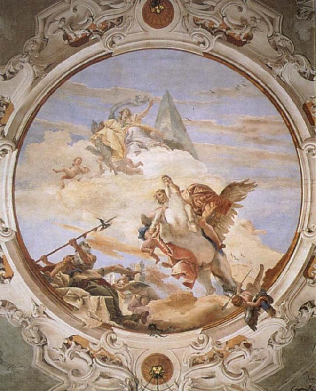 Giovanni Battista Tiepolo A Genius on Pegasus Banishing Time Spain oil painting art
